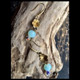 powder blue glass bead vintage earrings