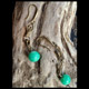 green glass bead and chain vintage earrings