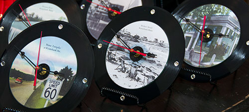 hand made clocks on 45 vinyl records