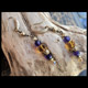 purple and gold vintage earrings